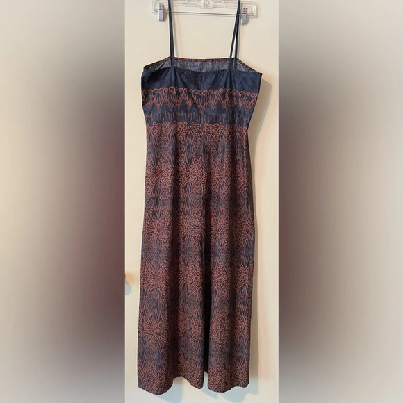 PERUVIAN CONNECTION 100% Pima Cotton Navy and Copper Batik Maxi Sundress… - Picture 5 of 10
